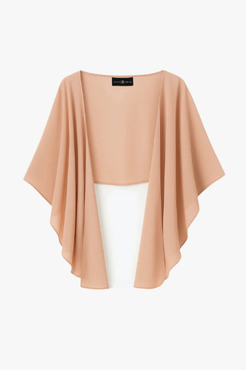 Blush “Bernadette” Chiffon Shawl Wrap, product-only front view