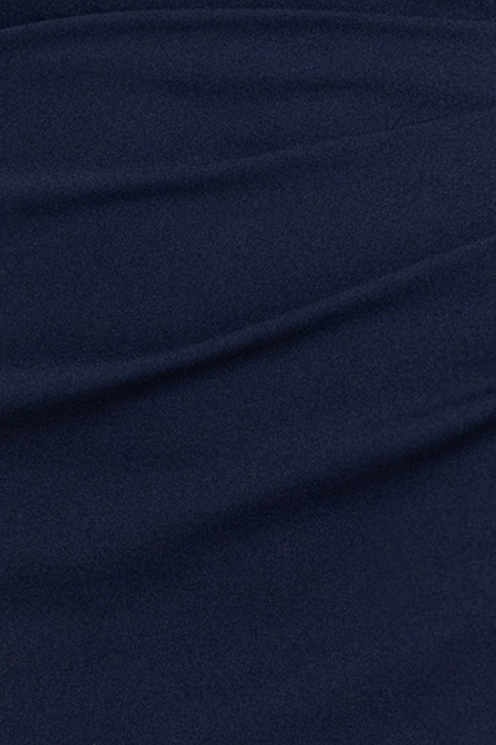 "Billie" Scuba Crepe Chiffon Ruffle Neck Dress