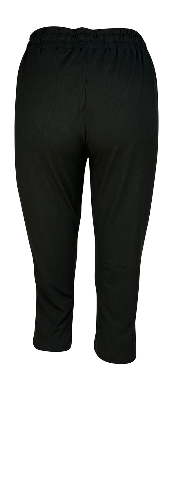 Black Magic Joggers back view slim fit with cuffed bottoms and drawstring waist in soft black fabric