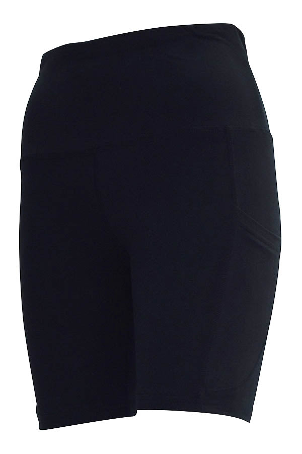 Black Magic Shorts in black with deep side pockets and structured stitching for a soft, comfortable fit