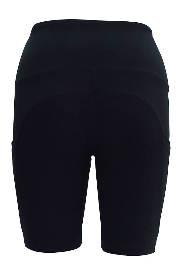 Black Magic Shorts black soft leggings with deep side pockets and structured stitching