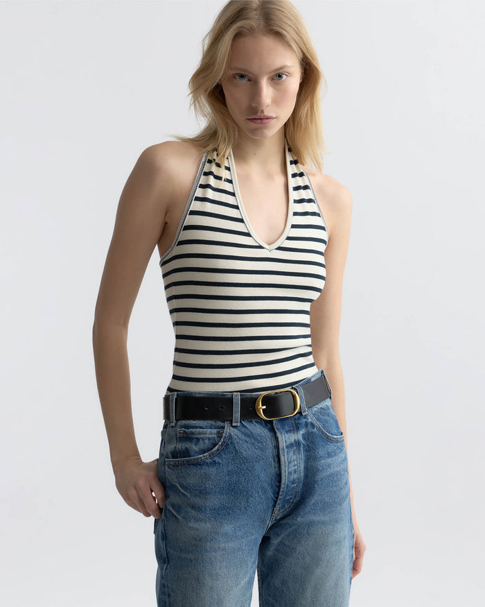 ECRU/BLACK STRIPE