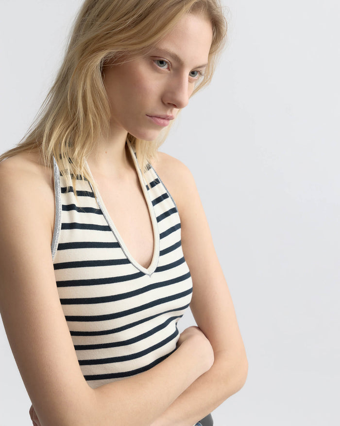 ECRU/BLACK STRIPE