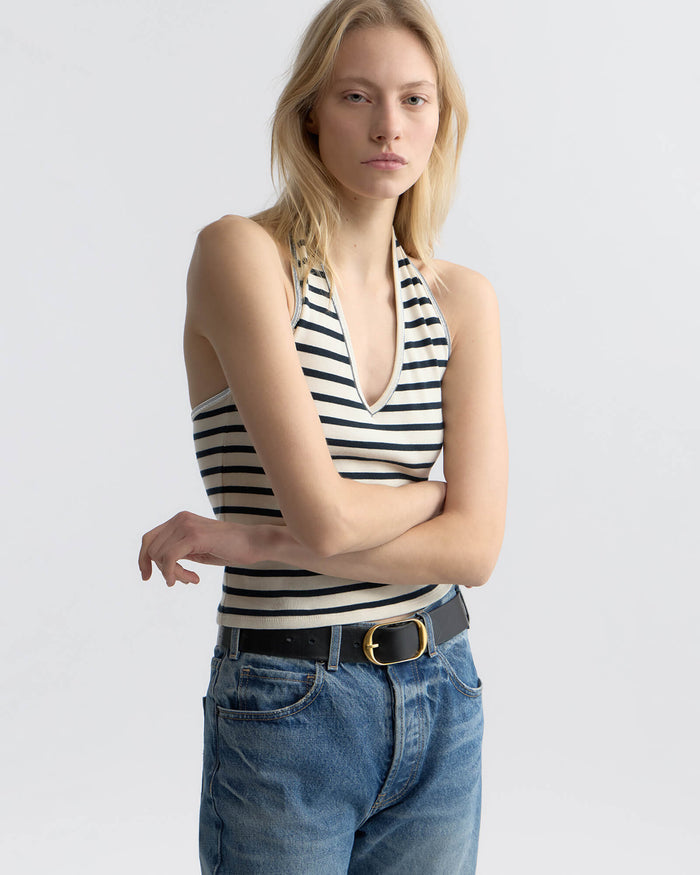 ECRU/BLACK STRIPE