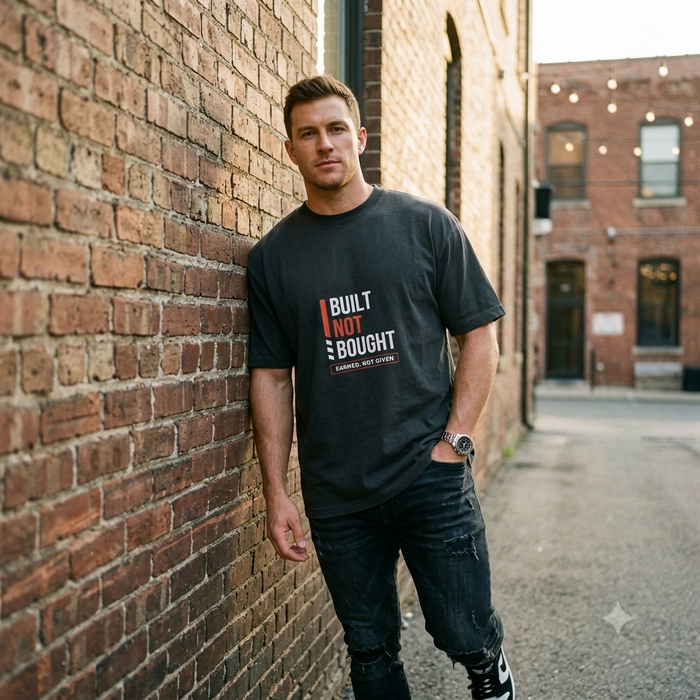 "Built Not Bought" Premium Oversized T-Shirt