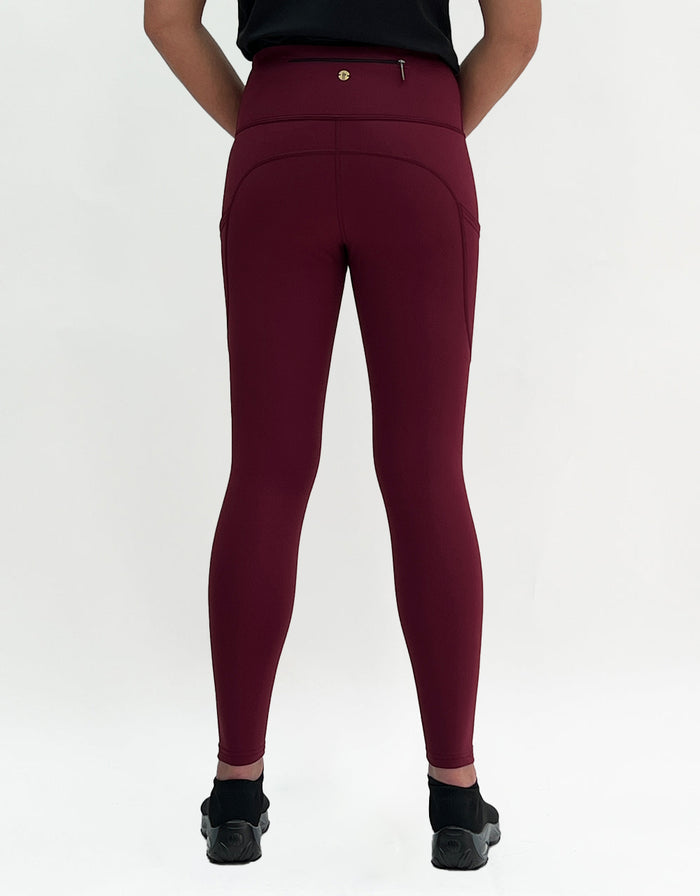 Burgundy Magic Winter-Lined Thermal Leggings