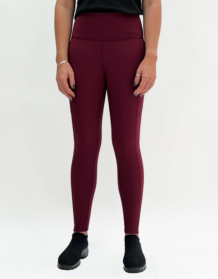 Burgundy Magic Winter-Lined Thermal Leggings