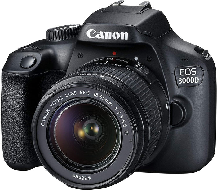 Canon EOS 3000D 18MP Digital SLR Camera (Black) (UNBOXED) - Unboxify
