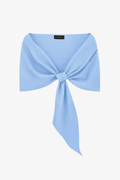 Slate “Carol” Techno Scuba Pull Through Shawl Wrap, product-only front view