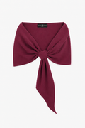 Raisin “Carol” Techno Scuba Pull Through Shawl Wrap, product-only front view