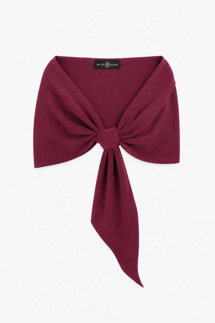 Raisin “Carol” Techno Scuba Pull Through Shawl Wrap, product-only front view