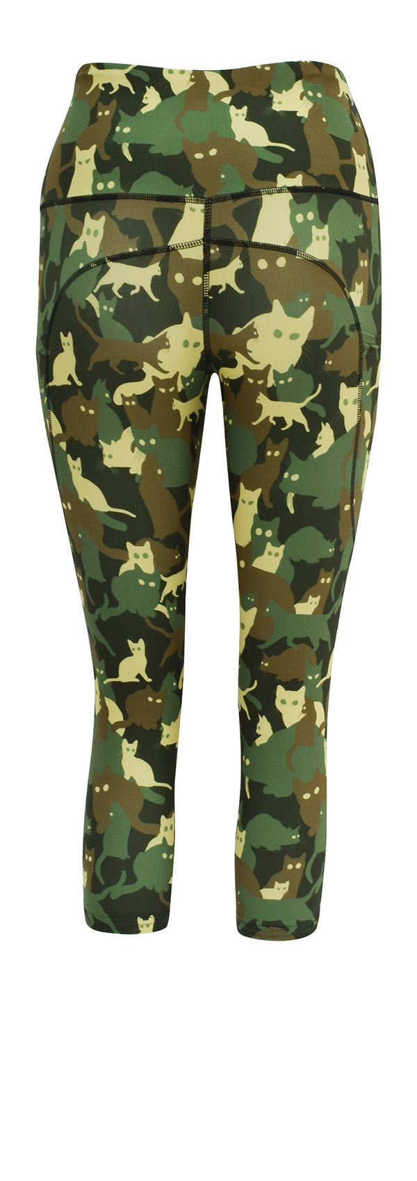Women's Catoflage + Pockets leggings with camouflage cat print and deep side pockets