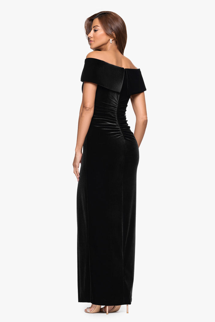 "Charmaine" Velvet Off The Shoulder Gown