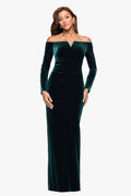 "Christy" Off the Shoulder Velvet Dress