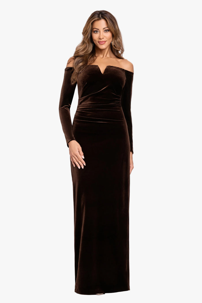 "Christy" Off the Shoulder Velvet Dress