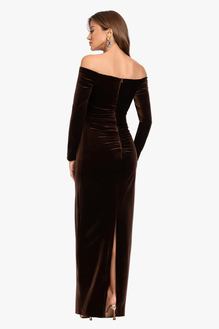 "Christy" Off the Shoulder Velvet Dress