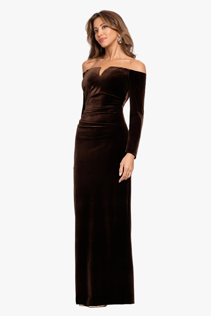 "Christy" Off the Shoulder Velvet Dress