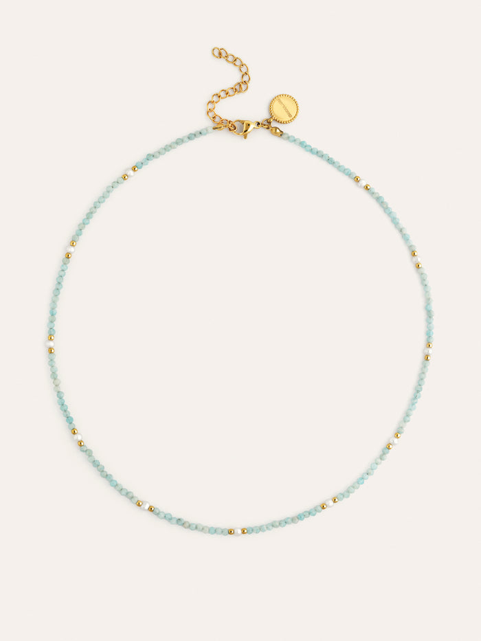 Collar Azulina Acero Baño Oro
