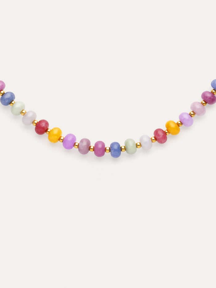 Collar Bali Stones Acero Baño Oro