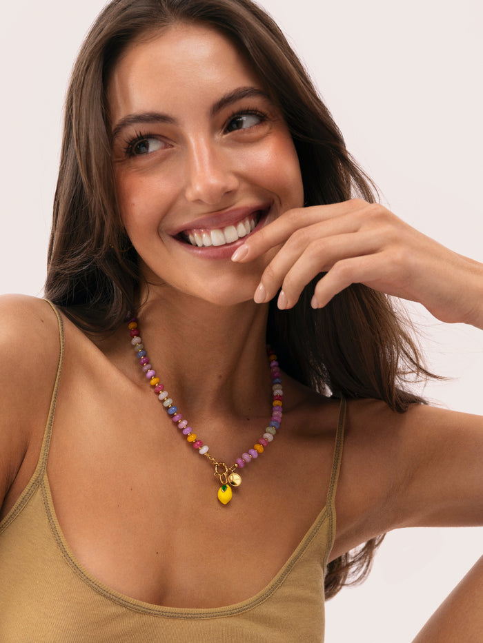 Collar Bali Stones Acero Baño Oro