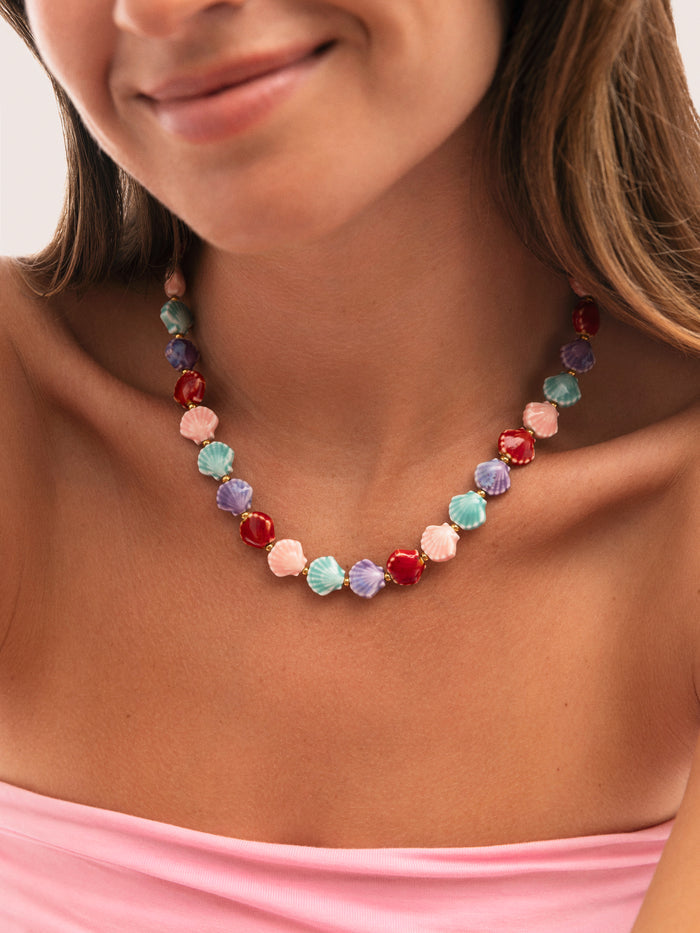 Collar Begur Conchas Acero Baño Oro
