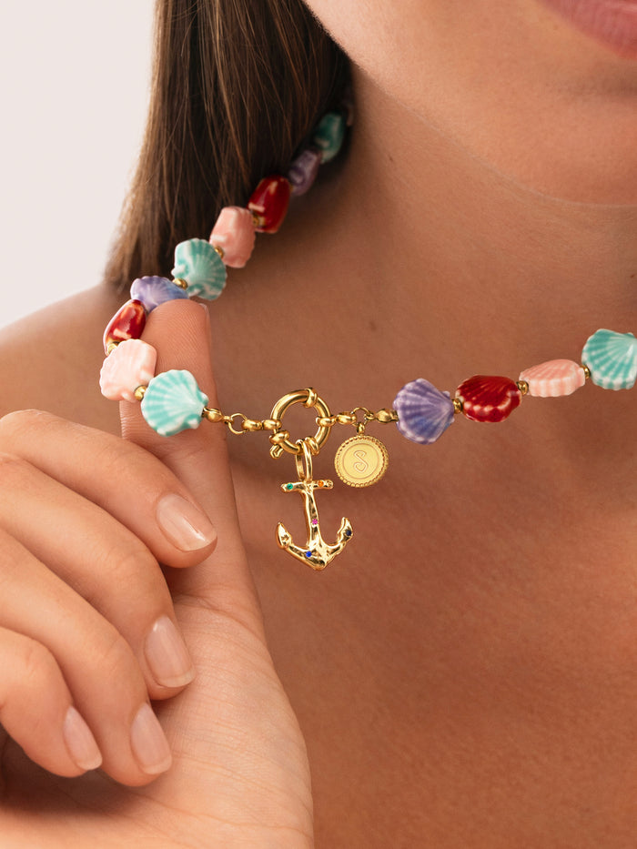 Collar Begur Conchas Acero Baño Oro