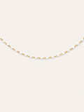 Collar Dots Enamel Blanco Acero Baño Oro
