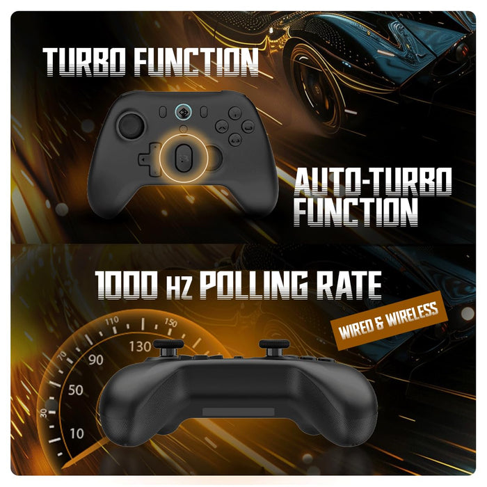 Cosmic Byte Blitz Wireless + Wired Controller for PC, Hall Effect Joystick & Triggers, 1000Hz Polling Rate, Adjustable Vibration, Turbo & Auto Turbo - Unboxify
