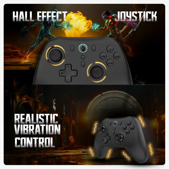 Cosmic Byte Blitz Wireless + Wired Controller for PC, Hall Effect Joystick & Triggers, 1000Hz Polling Rate, Adjustable Vibration, Turbo & Auto Turbo - Unboxify