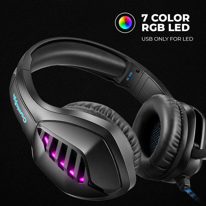 Cosmic Byte GS430 Gaming wired over ear Headphone, 7 Color RGB LED and Microphone - Unboxify
