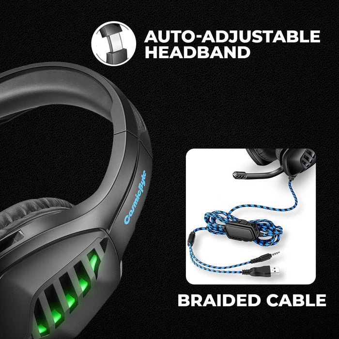 Cosmic Byte GS430 Gaming wired over ear Headphone, 7 Color RGB LED and Microphone - Unboxify