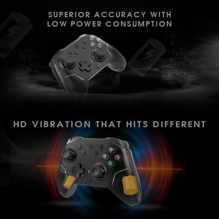 Cosmic Byte Starforge Tri-Mode Controller | Optical Triggers with Trigger Locks | TMR Replaceable Joysticks | Impulse Trigger Feedback | HD Voice Coil Vibration | Macro Back Buttons | RGB & Tri-Mode Connectivity - Unboxify