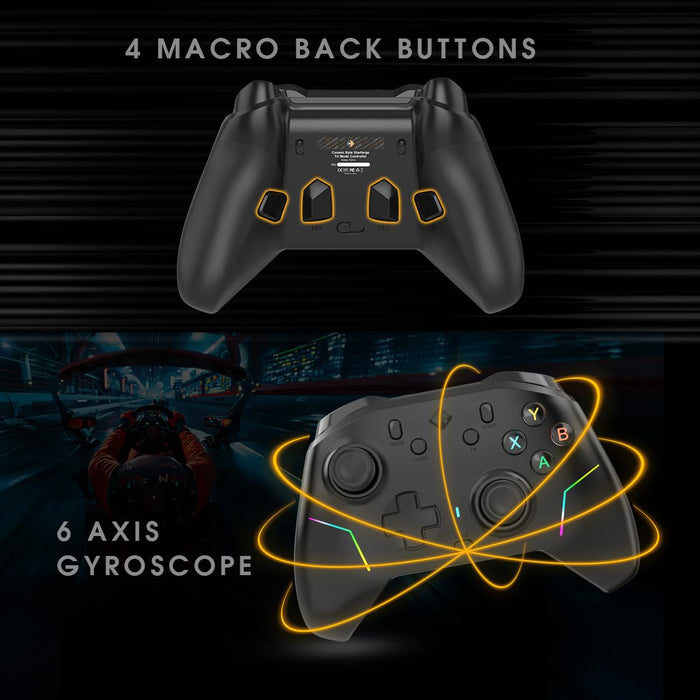 Cosmic Byte Starforge Tri-Mode Controller | Optical Triggers with Trigger Locks | TMR Replaceable Joysticks | Impulse Trigger Feedback | HD Voice Coil Vibration | Macro Back Buttons | RGB & Tri-Mode Connectivity - Unboxify