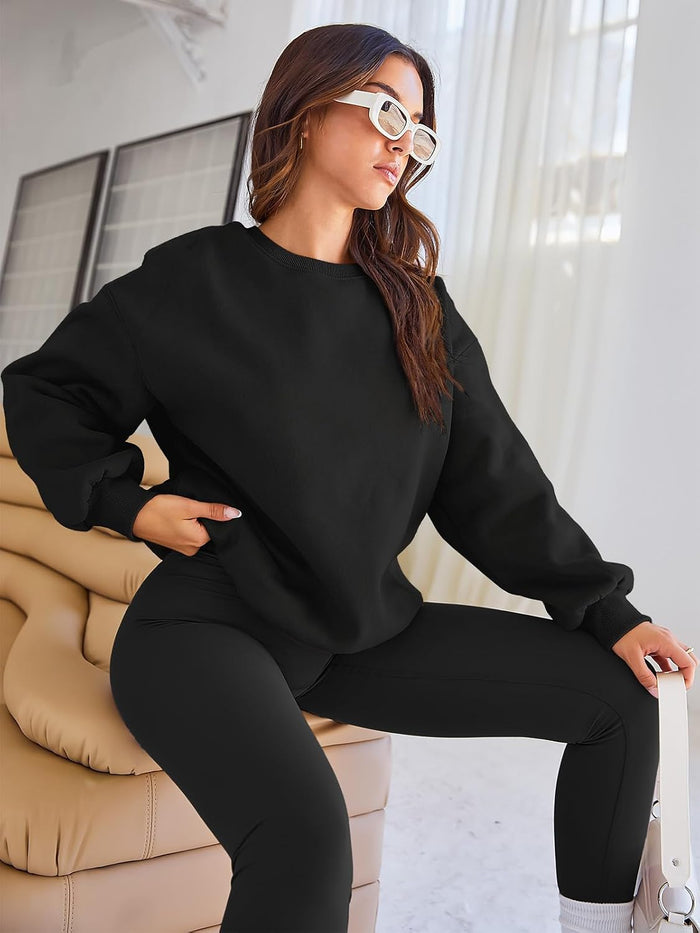 Cozy Elegance Oversized Crewneck Hoodie