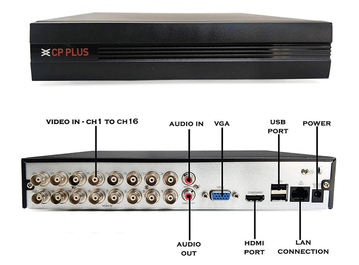 CP Plus 16 Channel Full HD H.265+ DVR Upto 2 MP Supported (Model - CP-UVR-1601E1-IC OR CP-UVR-1601E1-HC)