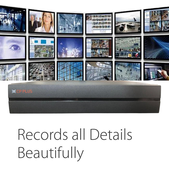 CP Plus CP-UVR-0801E1-IC2 8 Channel Full HD DVR with H.265+ Compression | Supports Upto 2MP Cameras, Black