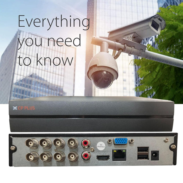 CP Plus CP-UVR-0801E1-IC2 8 Channel Full HD DVR with H.265+ Compression | Supports Upto 2MP Cameras, Black