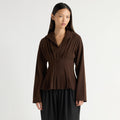 Czarina Hook-and-Eye Pleated Blouse