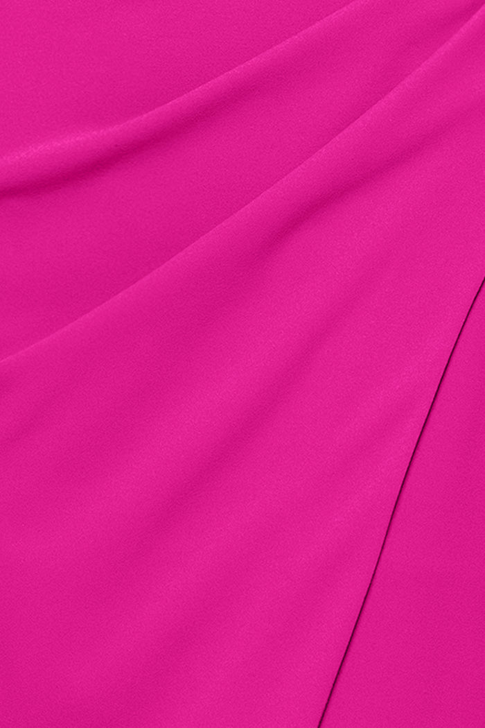 "Dakota" Scuba Crepe One Shoulder Ruched Short Dress