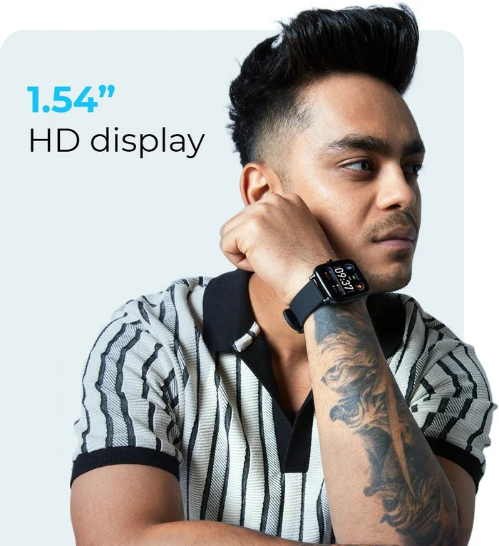 DEFY Space fit 1.54'' HD Display with Real time Temperature Sensor and SPO2 Smartwatch (Blue Strap, Free Size)