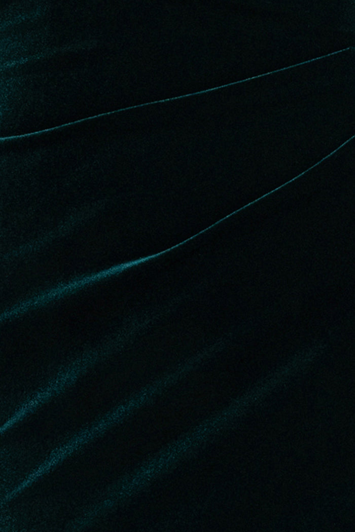 Hunter “Dillon” Stretch Velvet Strapless Dress, stretch velvet fabric detail