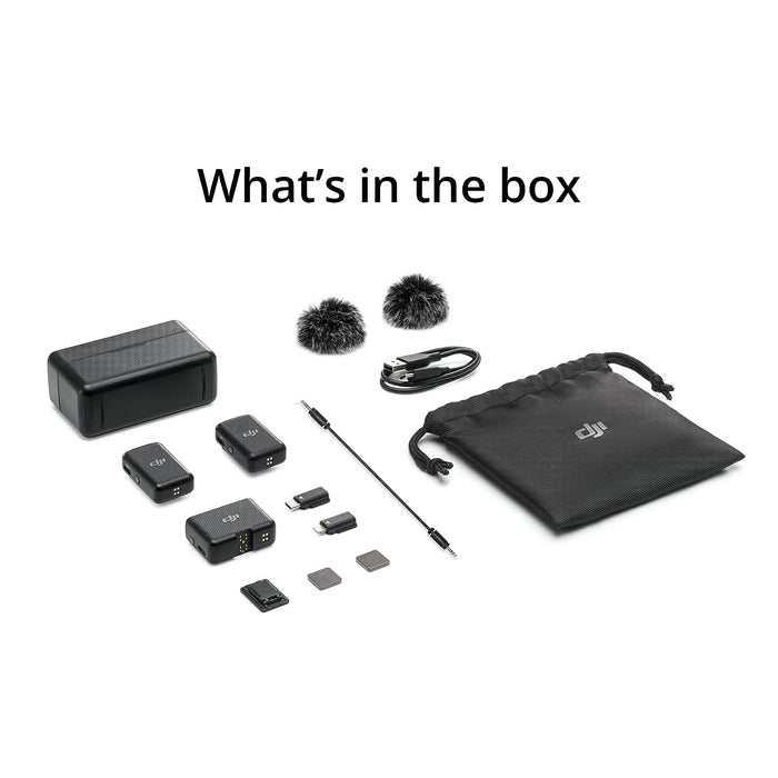 DJI Mic - Wireless Microphone System, Compact and Portable Wireless Mic Lavalier with Dual-Channel Recording