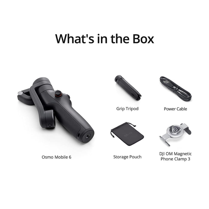 DJI OSMO Mobile 6 Smartphone Gimbal Stabilizer, 3-Axis Phone Gimbal, Built-in Extension Rod (Grey or Black) - Unboxify