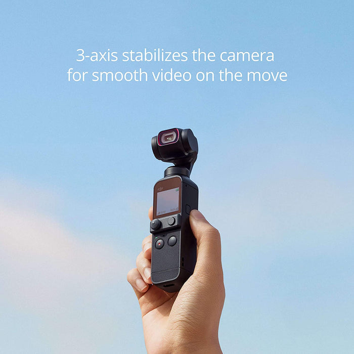 DJI Pocket 2 Creator Combo - 3 Axis Gimbal Stabilizer with 4K Camera, 1/1.7” CMOS, 64MP Photo, Pocket-Sized, ActiveTrack 3.0, Glamour Effects, YouTube Video Vlog, for Android and iPhone, Black - Unboxify