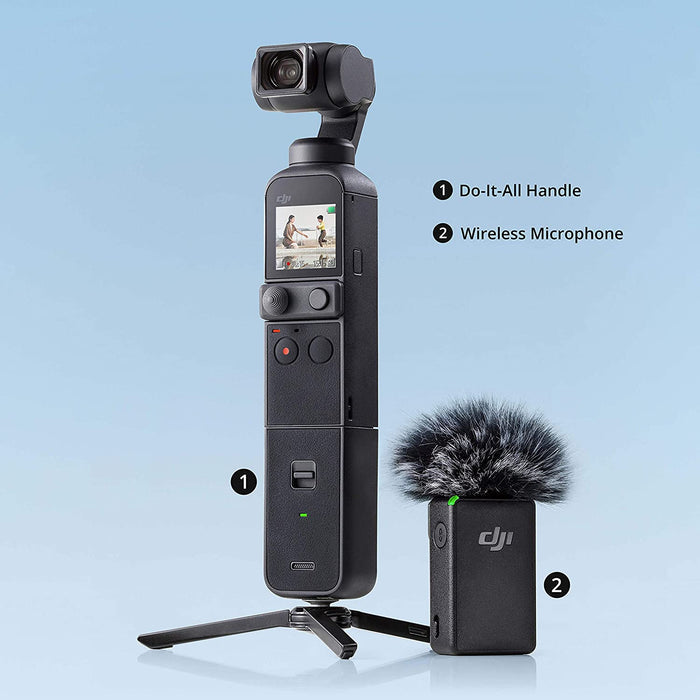 DJI Pocket 2 Creator Combo - 3 Axis Gimbal Stabilizer with 4K Camera, 1/1.7” CMOS, 64MP Photo, Pocket-Sized, ActiveTrack 3.0, Glamour Effects, YouTube Video Vlog, for Android and iPhone, Black - Unboxify