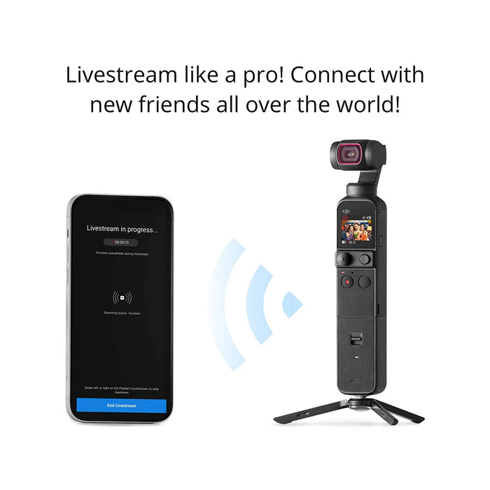 DJI Pocket 2 Creator Combo - 3 Axis Gimbal Stabilizer with 4K Camera, 1/1.7” CMOS, 64MP Photo, Pocket-Sized, ActiveTrack 3.0, Glamour Effects, YouTube Video Vlog, for Android and iPhone, Black - Unboxify