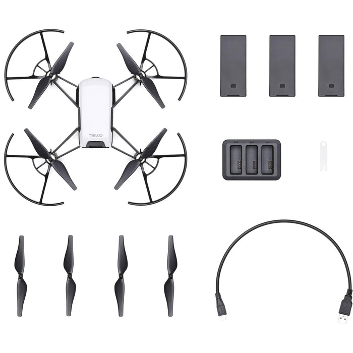 DJI Tello Drone with 5MP HD Camera 720P Wi-Fi FPV 8D Flips Bounce Mode Quadcopter, White - Grabgear.in