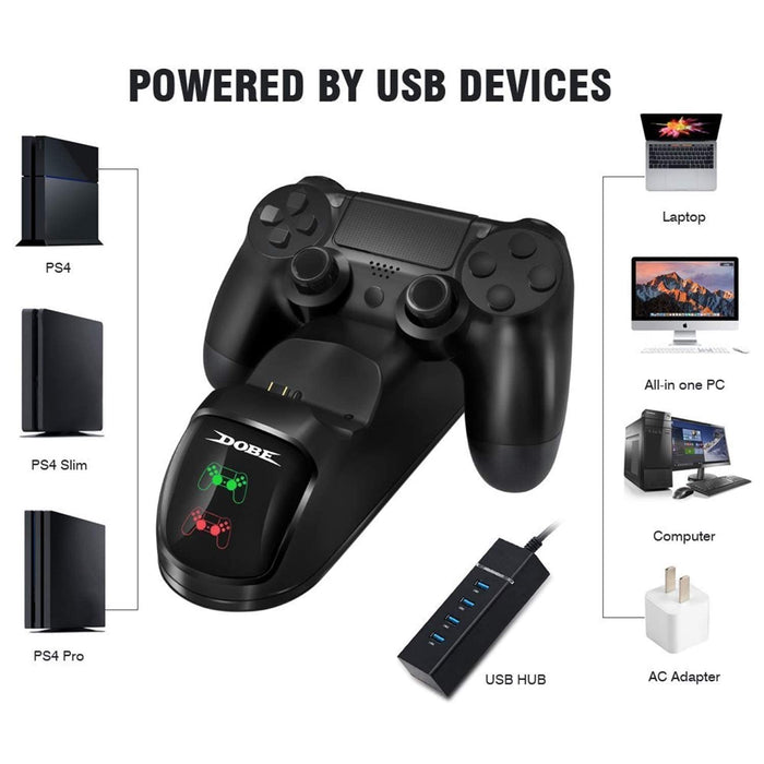 Dobe New World Ps4 Controller Charging Dock With Cable (Black), USB - Unboxify