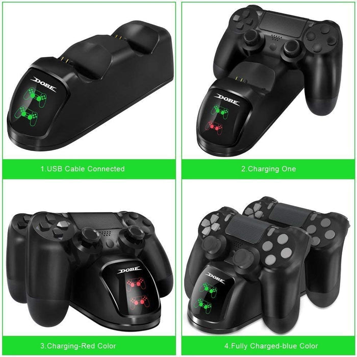 Dobe New World Ps4 Controller Charging Dock With Cable (Black), USB - Unboxify