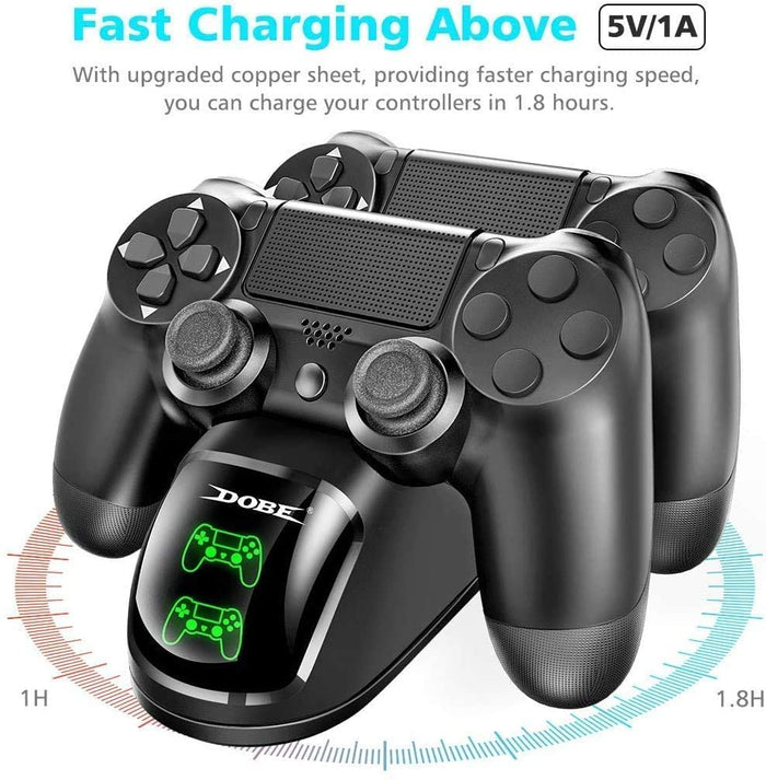 Dobe New World Ps4 Controller Charging Dock With Cable (Black), USB - Unboxify